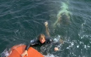 Jaws-1 man in the pond jaws underwater 1975
